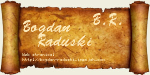 Bogdan Raduški vizit kartica